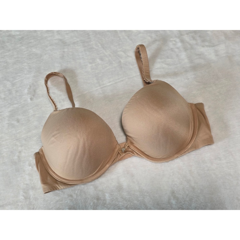 Victorias Secret Body by Victoria Push-Up Bra 36D Tan Nude Underwire Lace Trim